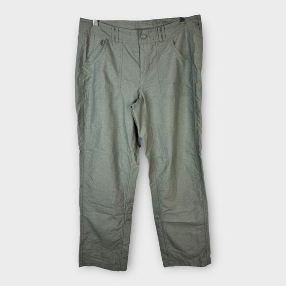 The North Face Womens size 12 Convertible Pants Khaki Nylon Roll Up Hiking Gray - Picture 1 of 11